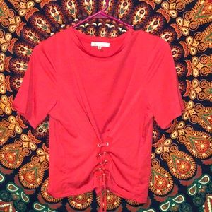 XS Rue21 Red Lace Up Shirt